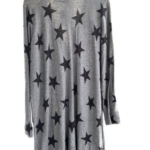 Torrid Grey and Black Star Boyfriend Cardigan Long Sleeve Sz 4X Nwt